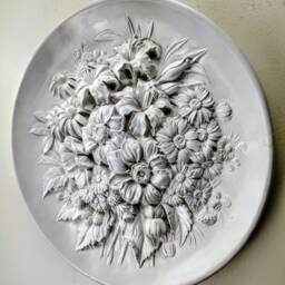 Round Rosette Bouquet Farm House Decor Wall Plaque - thumbnail 2