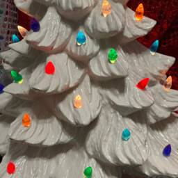 Handmade Ceramic Christmas Tree Glazed Holiday Decor With Multicolor Bulbs - thumbnail 3