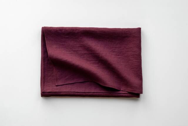 Merlot Linen Beach Towel, Large Absorbent Bath Sheet - image 1
