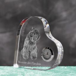 Flandres Cattle Dog - Crystal Clock in The Shape Of A Heart With Image Pure-Bred Dog - thumbnail 2