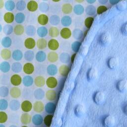 Handmade Baby Minky Blanket Blue Dotted Crib Blanket - 29.5x40 - thumbnail 3