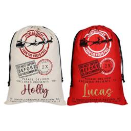 Personalised Christmas Santa Sack Large Cotton Gift Sack, Any Name - thumbnail 3
