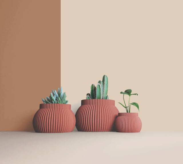 3D Printed Cactus, Succulent Planters , Mid Century Idea Gift For Home, Large Planter Pot - image 1