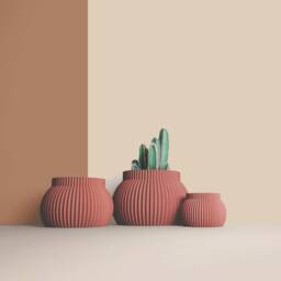 3D Printed Cactus, Succulent Planters , Mid Century Idea Gift For Home, Large Planter Pot - thumbnail 3