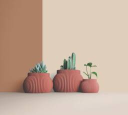 3D Printed Cactus, Succulent Planters , Mid Century Idea Gift For Home, Large Planter Pot - thumbnail 1