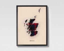 Clan Angus Scottish Tartan Map - Of Scotland Family Wall Decor, Ready To Hang - thumbnail 1
