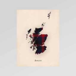 Clan Angus Scottish Tartan Map - Of Scotland Family Wall Decor, Ready To Hang - thumbnail 2