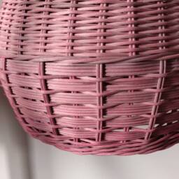 Suspension Lamp in Pink Wicker - thumbnail 2