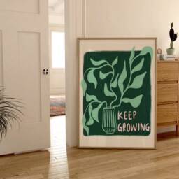 Keep Growing Unframed Print - Typography Positive Posters Uplifting Art Motivating Poster Feel-Good Prints Happy Decor Plant - thumbnail 3