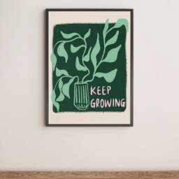 Keep Growing Unframed Print - Typography Positive Posters Uplifting Art Motivating Poster Feel-Good Prints Happy Decor Plant - thumbnail 2