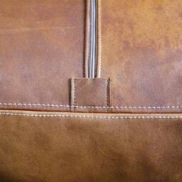 Leather Pouf Cube - Vintage Look - thumbnail 4