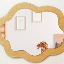Cloud Wavy Wall Mirror, Oval Mirror For Nursery, Asymmetrical Decorative - thumbnail 4
