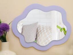Cloud Wavy Wall Mirror, Oval Mirror For Nursery, Asymmetrical Decorative