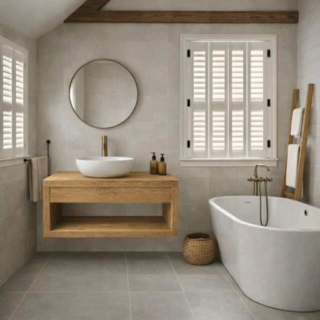 Handcrafted Rustic Floating Wood Washstand Bathroom Vanity Unit - image 1