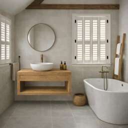 Handcrafted Rustic Floating Wood Washstand Bathroom Vanity Unit