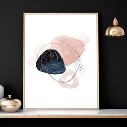 Extra Large Abstract Wall Art Decor For Living Room Set Of 3, Maximalist Home Office Lawyer, Abstract Shape Painting Prints - thumbnail 2