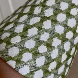Fermoie Green Wicker Print Linen Candle Clip 14cm 5.1/2 Inch Lampshade - thumbnail 2