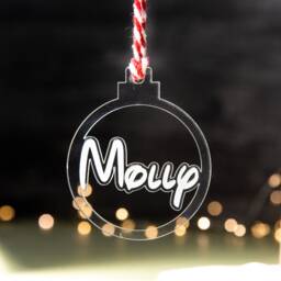 Personalised Clear Acrylic Bauble Hanging Stockings, Custom Bauble, Family Gift Decor, First Christmas Decoration, Names, 2023
