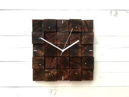 Rustic Square Wood Wall Clock With Scandinavian Moss - 12x12