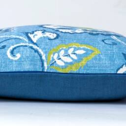Thibaut Floral Pillow Cover Blue Jacobean Linen Cotton Blend - thumbnail 3