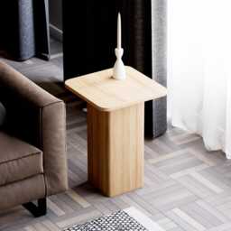 Solid Oak Side Table Modern Minimalist End Table - thumbnail 2