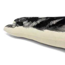 German Shepherd Pillow, Black & White Silkscreen Print, Dog Lover Gift - thumbnail 2