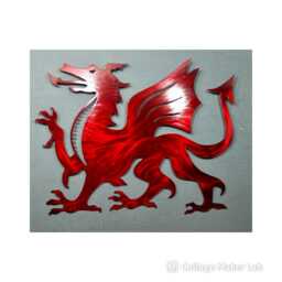 Red Welsh Dragon Steel Wall Art, Cymru Home Decor - 40cm - thumbnail 2