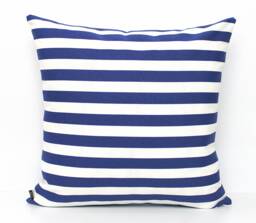 Navy Blue & White Stripe Pillow Cover, Home Gifts For You - thumbnail 1