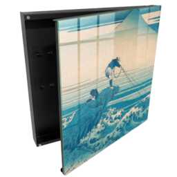 The Fisherman & Waves Key Cabinet For Home, Blue Box Wall, Painterly Art, Lovers Of Traditional Art - thumbnail 1
