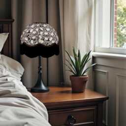 Traditional Bird Feather Print Lampshade With Black Fringe, British Made - Animal Fabric Lamp Shades - thumbnail 2