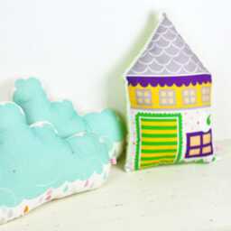 House Shaped Pillow For Nursery Decor Or Kids Room, By Pinknounou - thumbnail 2