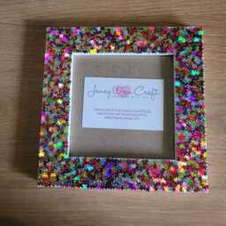 Colourful Puzzle Piece Glitter Square Photo Frame 5 X Inches - thumbnail 2