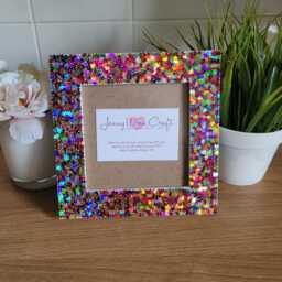 Colourful Puzzle Piece Glitter Square Photo Frame 5 X Inches - thumbnail 3