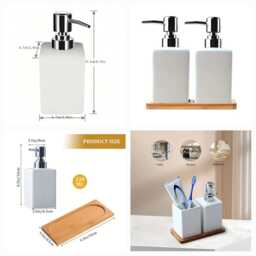 Lovely Red/Dark Pink Toile Decoupaged Ceramic Soap Dispenser.hand Decorated - thumbnail 2