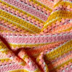 Free UK Shipping Handmade Crochet Baby Blanket, Cot Blaneket, Lap Handmade Blanket - thumbnail 3