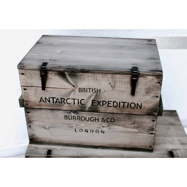 "Wooden Crate, Cargo Chest, Table, Storage Box ""Antarctic" - image 1