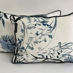 Designers Guild - Winter Palace Indigo Contrast Piped Stunning Cushion Cover Throw Pillow Designer Home Decor - thumbnail 3