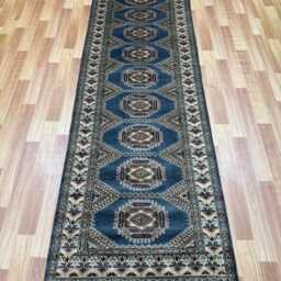 2.6x9 Gray Color Bokhara Rug - 0.80x2.50 cm Hallway Stairs Bukhara Runner Woolen Afghan - thumbnail 2