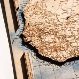 Africa Wooden Map/1900 Year Vintage Engraving Wall Art - thumbnail 4