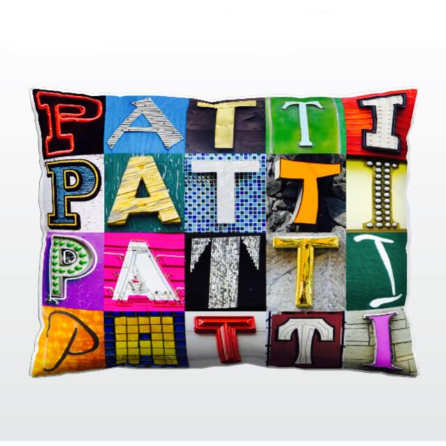 Personalized Pillow Featuring Patti in Photos Of Sign Letters Custom Couch Cushions Colorful Pillows Photo Pillow Sofa Pillows