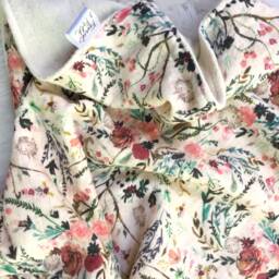 Floral Organic Muslin Baby Lovey Handmade Fleece Blanket - thumbnail 1
