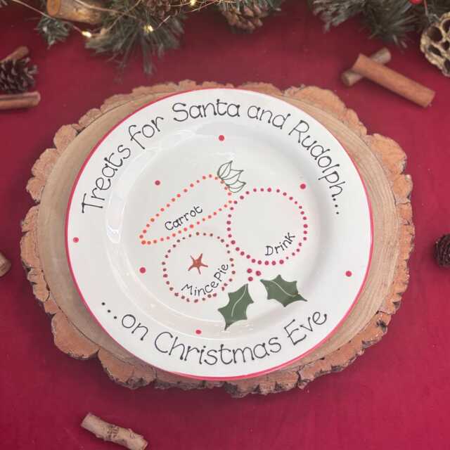 Personalised Christmas Treats For Santa Plate - image 1