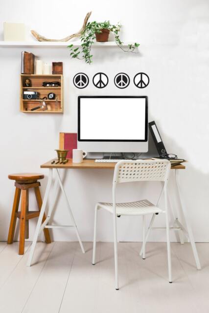 Simple Small Peace Sign Collection - Wall Decal Custom Vinyl Art Stickers - image 1
