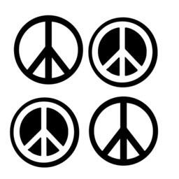 Simple Small Peace Sign Collection - Wall Decal Custom Vinyl Art Stickers - thumbnail 2
