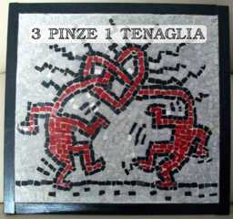 Keith Haring-style Dancers Mosaic Painting - Black Framed Painting, Graffiti, Marble