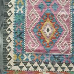 Kilim Rug Multicolour, Handmade Artisan Afghan Turkish Persian Rug, Navajo Moroccan Bohemian Flatweave, Natural Wool Dhurrie 130x79 cm - thumbnail 2