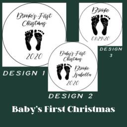 Embroidered Baby's First Christmas Ornament Custom Footprint Keepsake - thumbnail 3