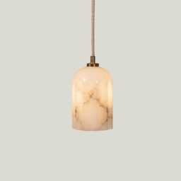 Urania - Alabaster Pendant Lamp With Brass Or Nickel Top, Art Deco Hanging - thumbnail 1