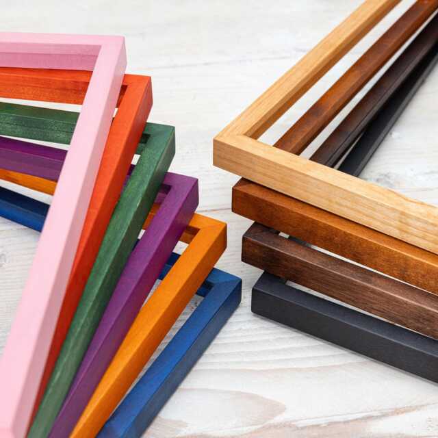 Handmade Birch Wood Picture Frame Super Thin Edge, Custom Size - Available in 15 Colors - image 1