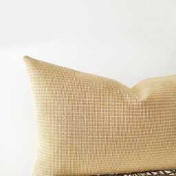 Amber Yellow Lumbar Pillow Cover - Textured Decorative Cushion - thumbnail 2